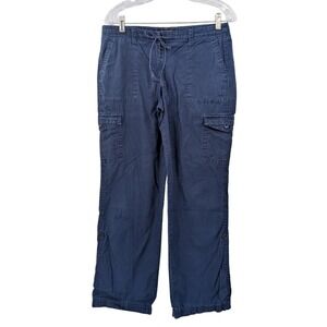 Talbots Classic‎ Coastal Utility Pants Navy Blue Cargo Pocket Petites 8P Cotton